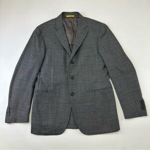 Canali Kei grey check wool sportcoat blazer Mens Size 40R